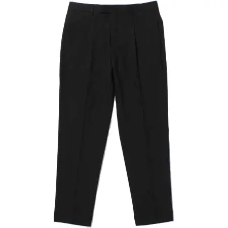 Santaniello(サンタニエッロ) ARECHI ウールストレッチ1プリーツテーパードパンツブラック