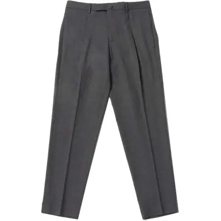 Santaniello(サンタニエッロ) ARECHI ウールストレッチ1プリーツテーパードパンツグレー
