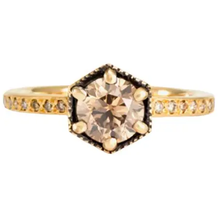 SATOMI KAWAKITA JEWELRY(サトミカワキタジュエリー) 6.3mm Brown Diamond Hexagon Pave Ring