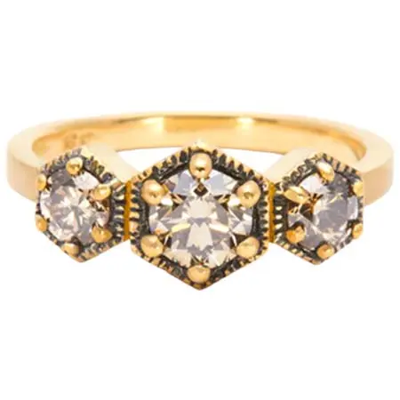 SATOMI KAWAKITA JEWELRY(サトミカワキタジュエリー) Queen Brown Diamond Triple Hexagon Ring