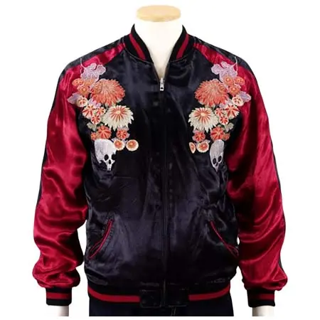 satori(サトリ) GSJR-027 　菊と鬼鯉刺繍スカジャン