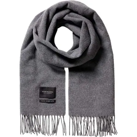 SCOTCH&SODA(スコッチ&ソーダ) Fringed woven wool scarf マフラー
