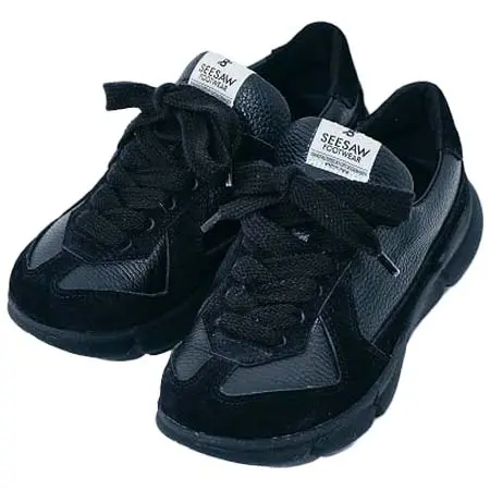 seesaw(シーソー) Militaly Leather Trainer［SS-3003］black