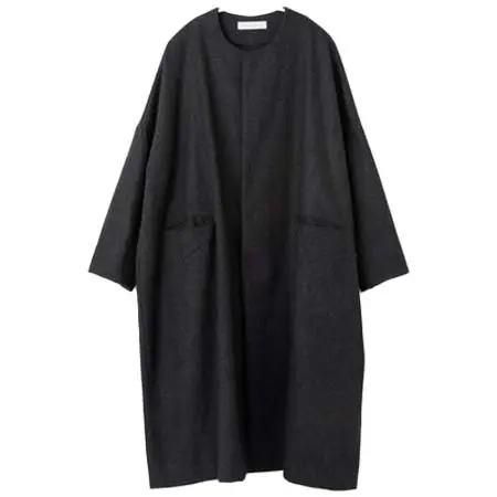 SETTO(セット) ノーカラーオーバーコート