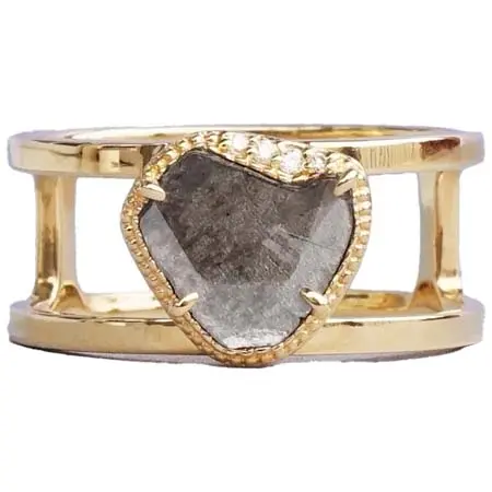 Shelby(シェルビー) Gravity / Double Arm Sliced Diamond Ring（DR028-YD）