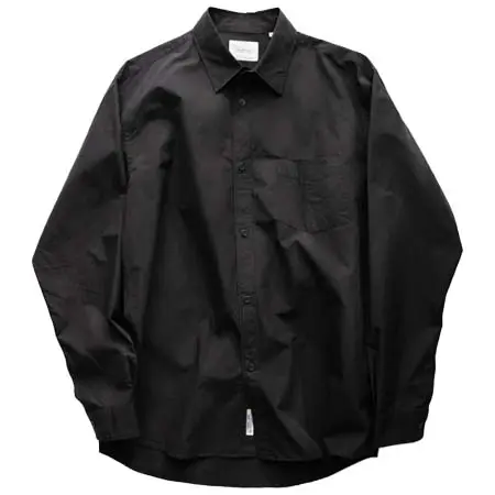 shuttle notes(シャトルノーツ) Ultra-Dense Poplin Regular Collar Shirt Black