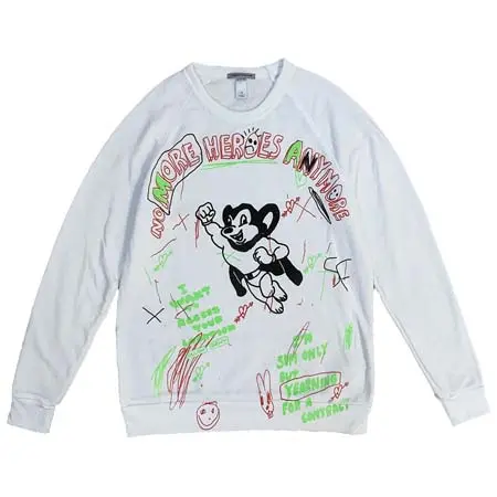 SIMEON FARRAR(シメオンファラー) Soft feel scribble printed sweatshirt