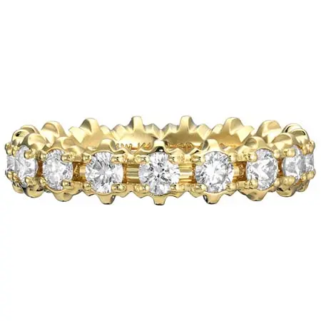 SJX(エスジェイエックス) LAB-GROWN DIAMOND (SYNTHETIC DIAMOND)HALF FLOWER ETERNITY RING(L)0.72ct