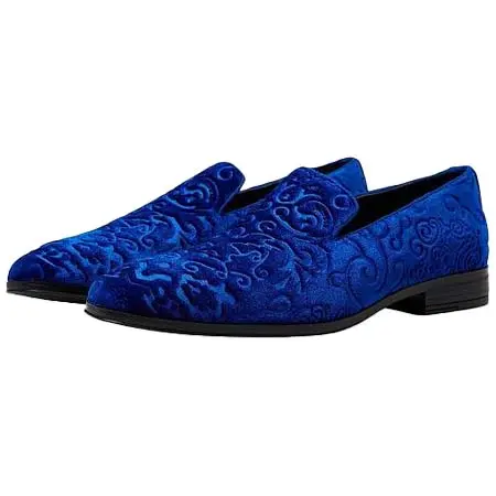 STACY ADAMS(ステイシーアダムス) Saunders Velour Slip-On – Royal Blue