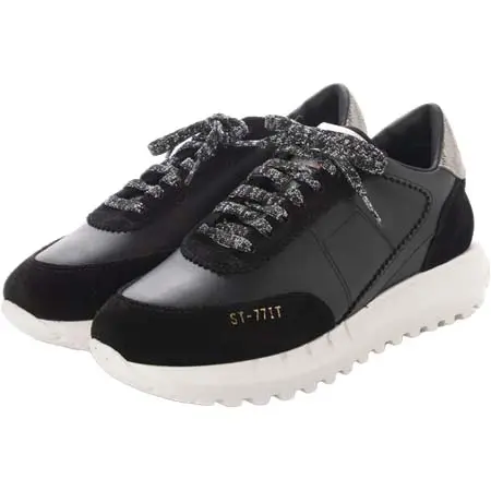 STOKTON(ストックトン) ボリュームソールレースアップスニーカー ブラック