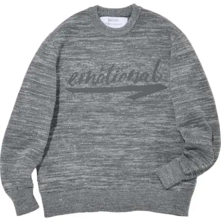 SuperThankS(スーパーサンクス) Glitter mix crew-neck knit – gray mix