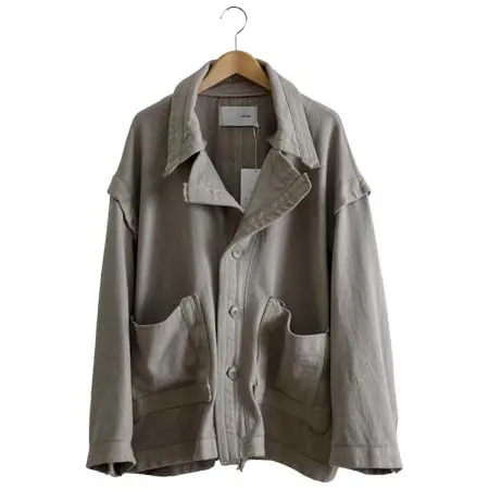 tac:tac(タクタク) COTTON SILK JERSEY PIPING JACEKT Light Grey