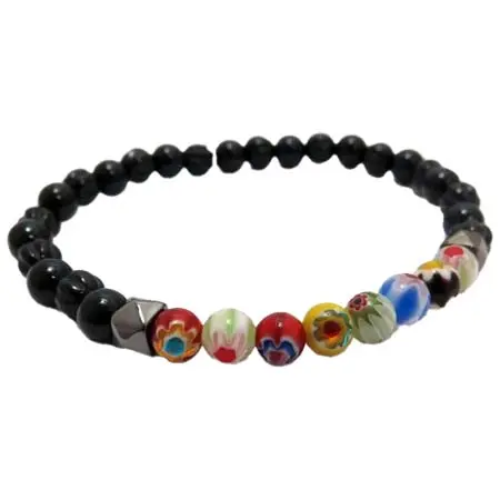 TATEOSSIAN(タテオシアン) MILLEFIORI & BLACK AGATE BRACELET