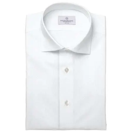 THOMAS MASON(トーマスメイソン) ホワイト バスケットオックス 無地 ドレスシャツ