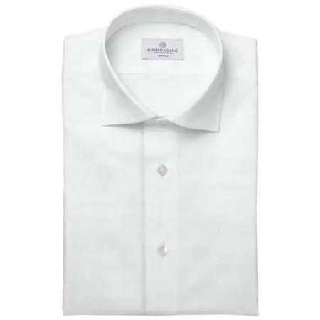 THOMAS MASON(トーマスメイソン) 140番手双糸 ホワイト ツイル 無地 ドレスシャツ