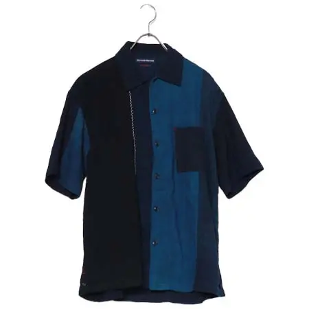 TIGRE BROCANTE(ティグルブロカンテ) 藍の古布 ベニスビーチ半袖シャツ