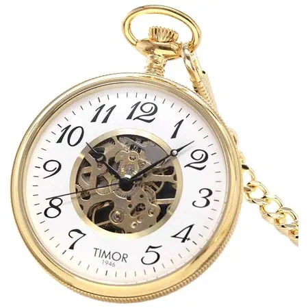 TIMOR(ティモール) オープンフェイス/スケルトン/TP106JA01/ゴールドカラー 懐中時計