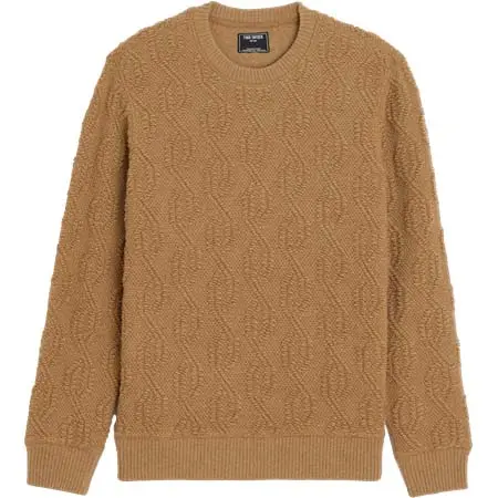 TODD SNYDER(トッドスナイダー) Wool Cable Knit Crewneck Sweater in Camel
