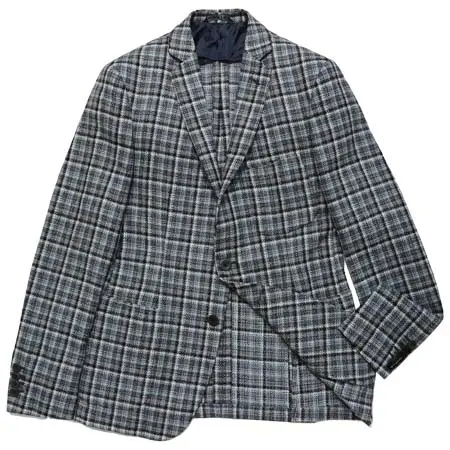 TONELLO(トネッロ) ウールコットンナイロンライトツィードタータンチェック2Bジャケット