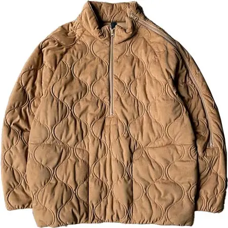 ts(s)(ティーエスエス) Fake Nubuck Quilted Cloth / Zip-up Shoulder Pullover Jacket