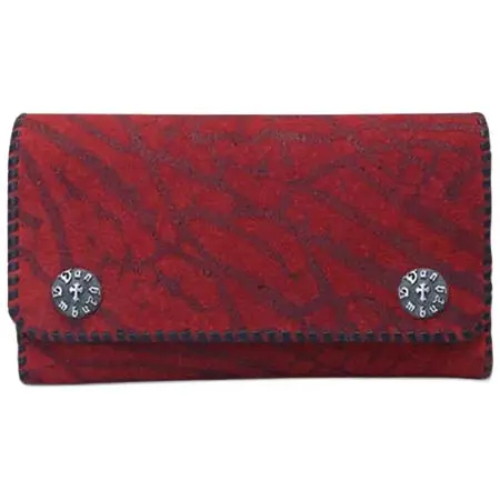 VAN AMBURG LEATHERS(ヴァンアンバーグレザーズ) ラージバイカーウォレット/レッドジラフw/クロスインレイ