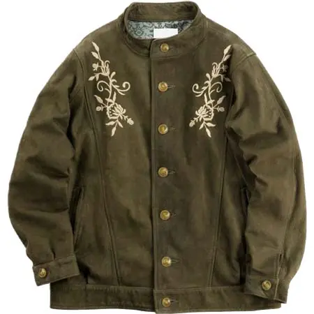VARDE77(バルデ77) ヌバックレザー刺繍ジャケット VR20AW-CM-LJ01