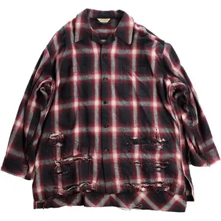 VARDE77(バルデ77) R9 “傷だらけ” ネルシャツ 9021AW-ST-SR01