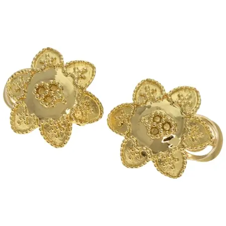 YANES(ヤーネス) フラワーモチーフ イヤリング K18