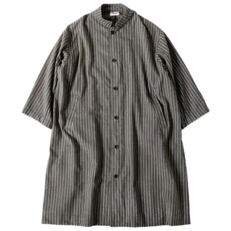 Yarmo(ヤーモ) BRUSHED STRIPE BIG COAT （BROWN ST）