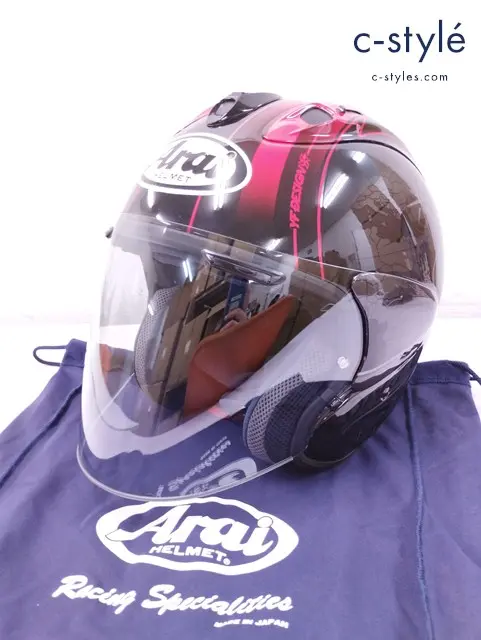 ARAI アライ ヘルメット 59.60cm未満 ブラック×レッド VZ-RAM HARADA TOUR BLACK 製造年月日 21/06/08