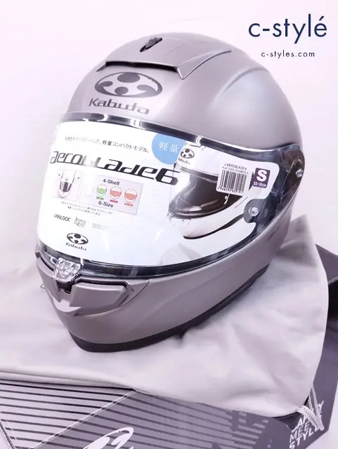 OGK KABUTO オージーケーカブト フルフェイス 55～56cm S グレー AEROBLADE6 製造年月日 22/11/02