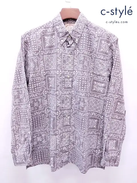 REYN SPOONER レインスプーナー アロハシャツ M ブラウン系 50th ANNIVERSARY 長袖