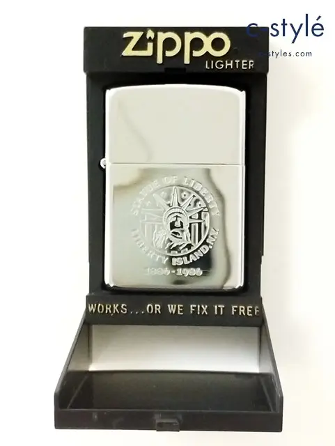 ZIPPO ジッポー オイルライター STATUE OF LIBERTY LIBERY ISLAND.N.Y. 1886 – 1986 シルバー 1978年