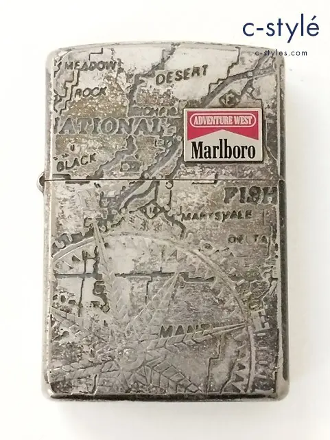 ZIPPO ジッポー オイルライター Marlboro ADVENTURE WEST シルバー 2001 喫煙具 嗜好品