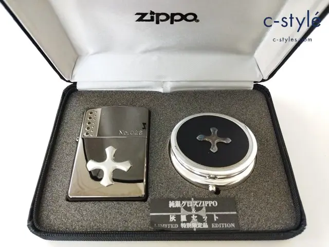 ZIPPO ジッポー オイルライター 純銀クロス 2002 灰皿セット 特別限定品 喫煙具