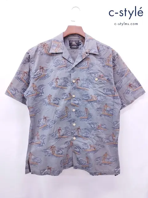 RRL ダブルアールエル アロハシャツ M グレー系 41381 綿100％