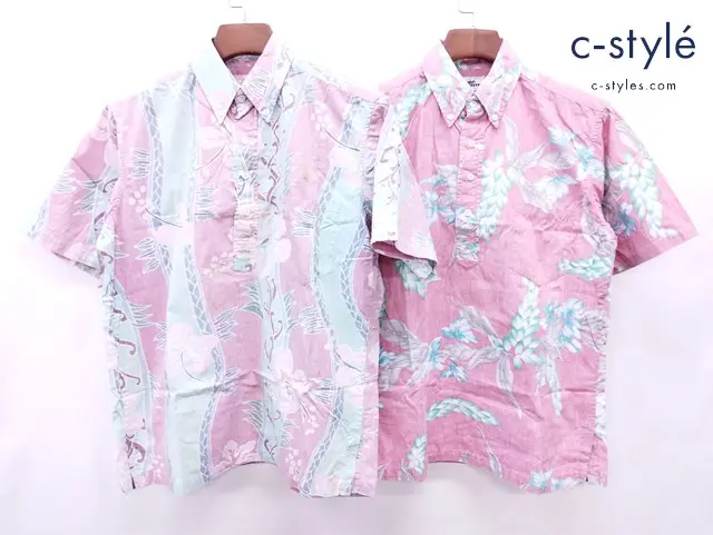 Reyn Spooner レインスプーナー アロハシャツ レッド系 マルチカラー