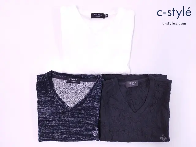 EPOCA UOMO エポカウォモ Tシャツ カットソー 46 ホワイト ブラック 計3点