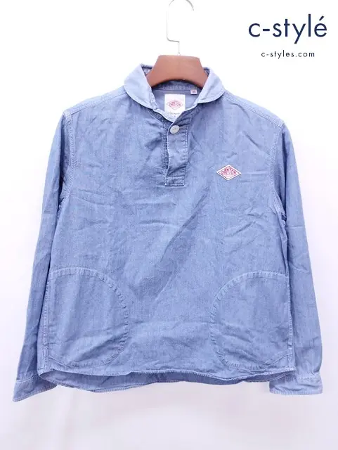 DANTON ダントン ラウンドカラープルオーバーシャツ 36 インディゴ JD-3408 COC-BY 綿100％ レディース