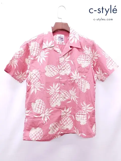 DUKE KAHANAMOKU デュークカハナモク アロハシャツ M ピンク系 DK37811 綿100％