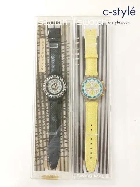 Swatch スウォッチ 腕時計 クリア×イエロー シルバー×ブラック SCK106 SDB104 クォーツ