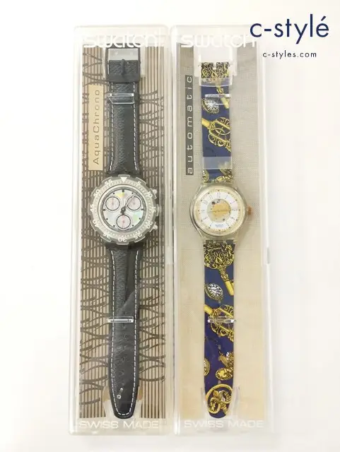 Swatch スウォッチ 腕時計 ブラック クリア×ブルー系 SBB100 SAK106 クォーツ 自動巻き
