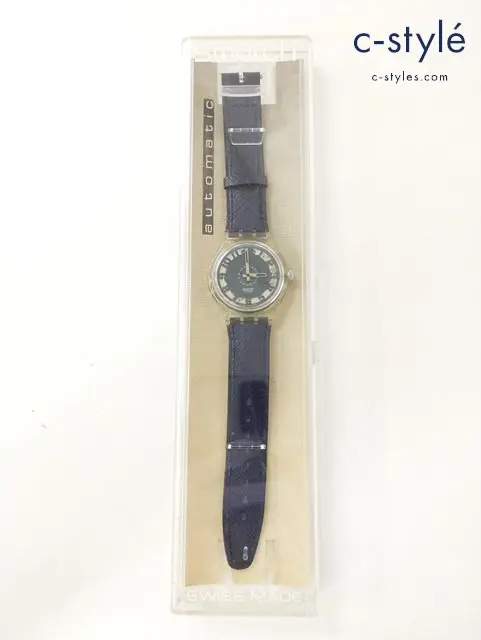 Swatch スウォッチ 腕時計 クリア×ネイビー SAK103 自動巻き