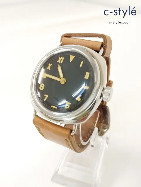 R.X.W 6497 SEVENTEEN JEWELS 自動巻 腕時計 シルバー×ブラウン 塊バックル 換装 925