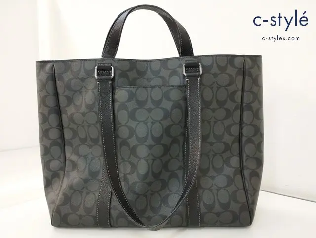 COACH コーチ ハドソン ダブル ハンドルトート シグネチャー ブラック×グレー CB849