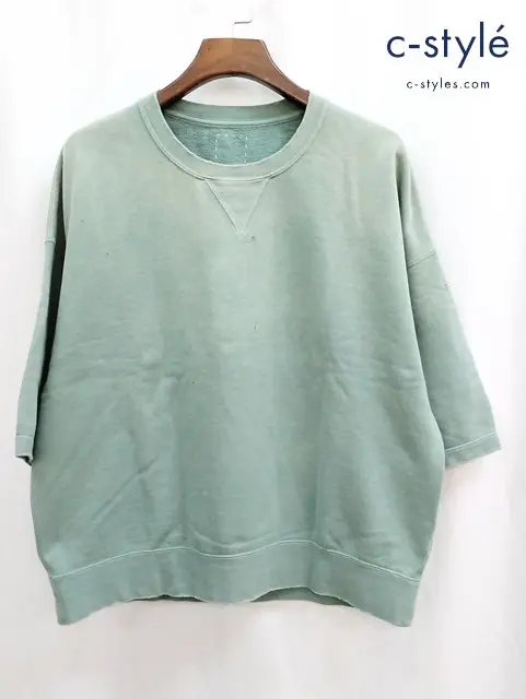 visvim ビズビム トレーナー 2 ライトグリーン AMPLUS SWEAT S/S 綿100% ダメージ加工