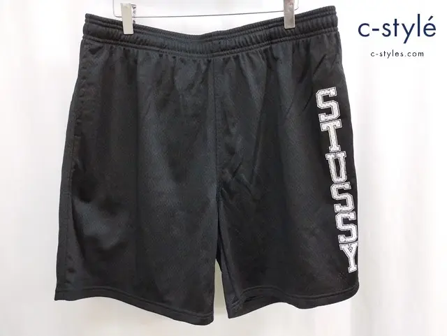 STUSSY ステューシー メッシュショートパンツ XL ブラック ウエストゴム