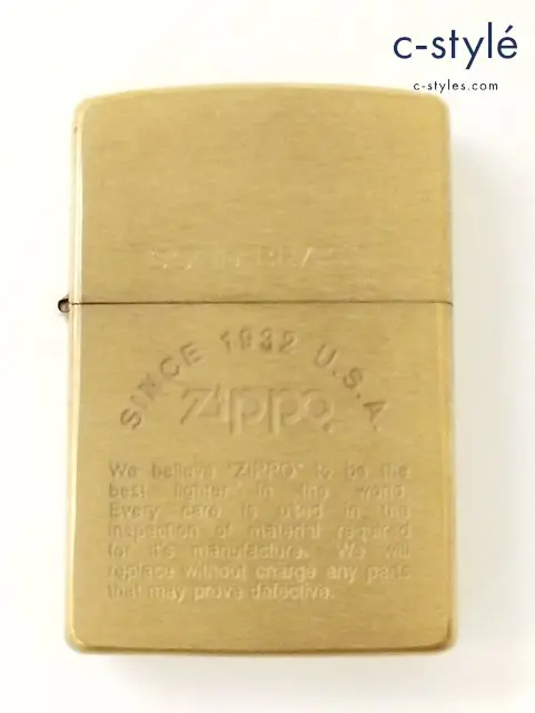 ZIPPO ジッポー オイルライター SOLID BRASS SINCE 1932 U.S.A. ゴールド 1995 喫煙具