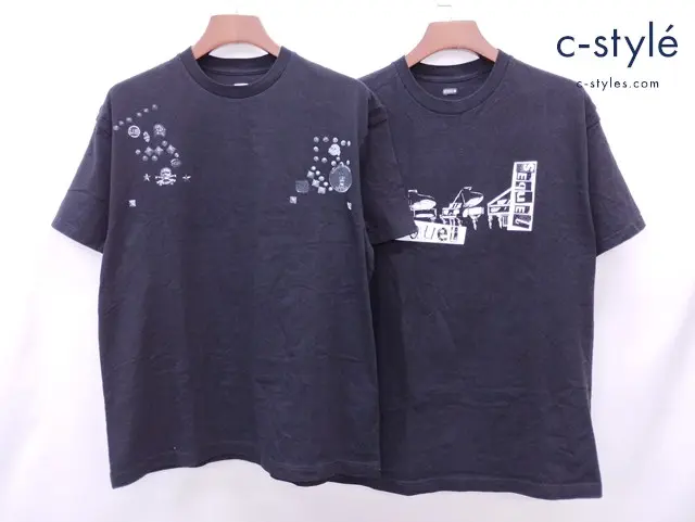 SEQUEL シークエル Tシャツ L ブラック ピアノ スカル 綿100％