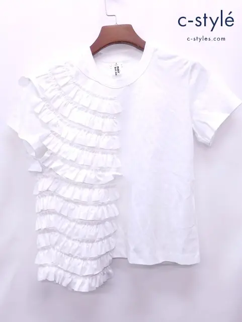 noir kei ninomiya ノワールケイニノミヤ フリルTシャツ S ホワイト 3M-T004 綿100％ レディース